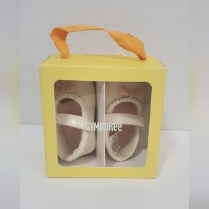New Gymboree Cream Crib Shoes With Pink Bows Size 01